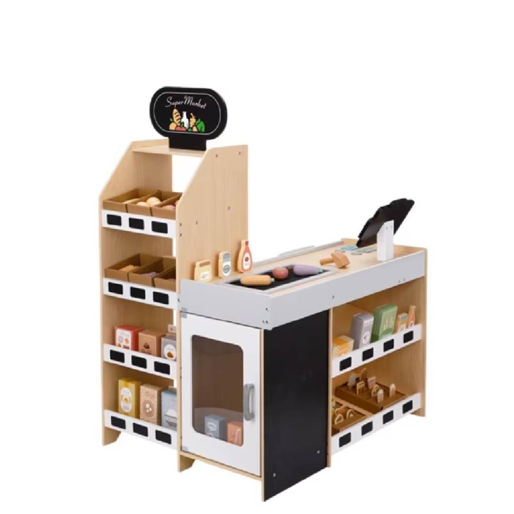 Wooden Supermarket Play Set with Cash Register